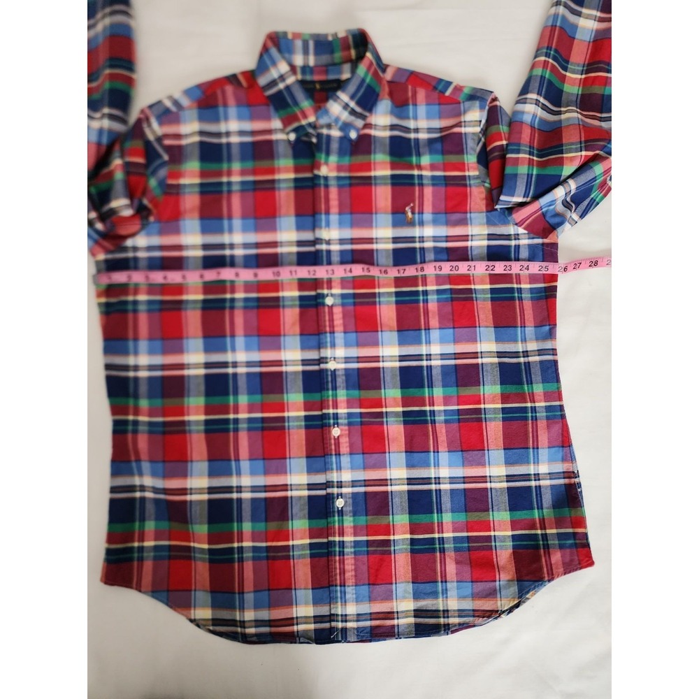 Ralph Lauren Men's Red/Multicolor Plaid Button-Up Long Sleeve Shirt Size XL/TG - Picture 14 of 16